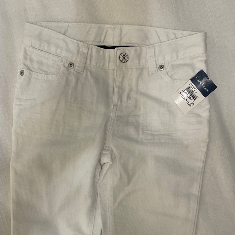 Ralph Lauren Kids Cream Bootcut Jeans